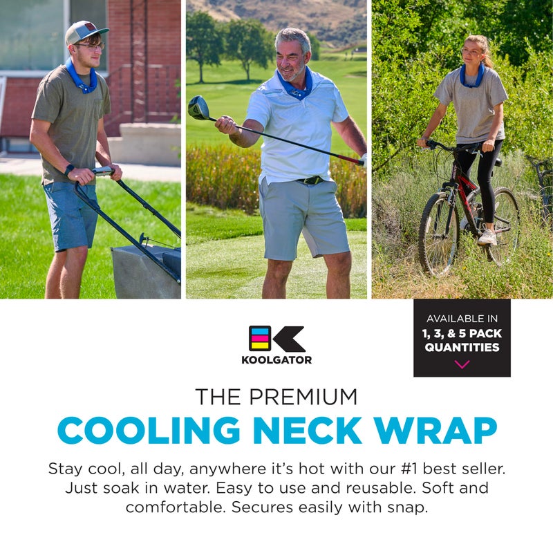 KOOLGATOR Evaporative Cooling Neck Wrap â€“ Reusable Neck Cooler with Long Lasting Relief During Hot Weather Activities, Sports, & Outdoor Work, Pink Geometric, 1 Pack - Image 2